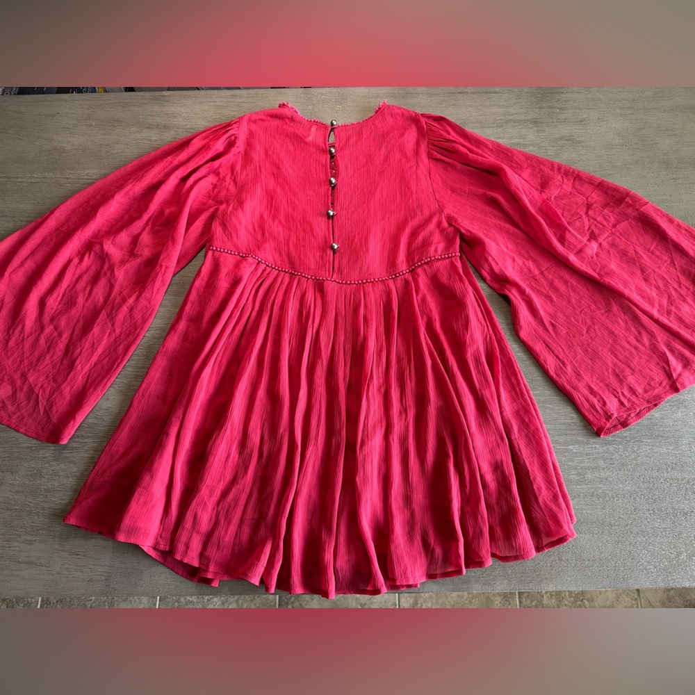 Free People Maroon Sunshine Of Love Mini Dress M - Picture 6 of 16